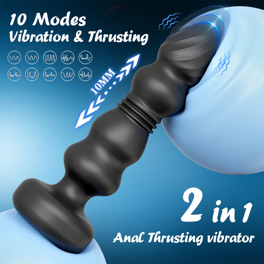 Plug Anal Vibrant Va-et-Vient Xbonp – Silicone | Massage Prostatique | APP ou Télécommande