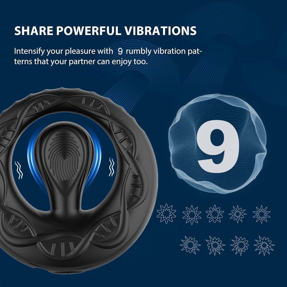Anneau Pénien Vibrant Double Bingoxxo – APP Bluetooth | 9 Modes | Couple CE