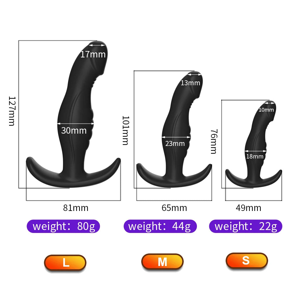 Plug Anal Silicone Gland Réaliste – Kit Entraînement Anal | S/M/L & Set 3 Pièces | Débutant & Expert