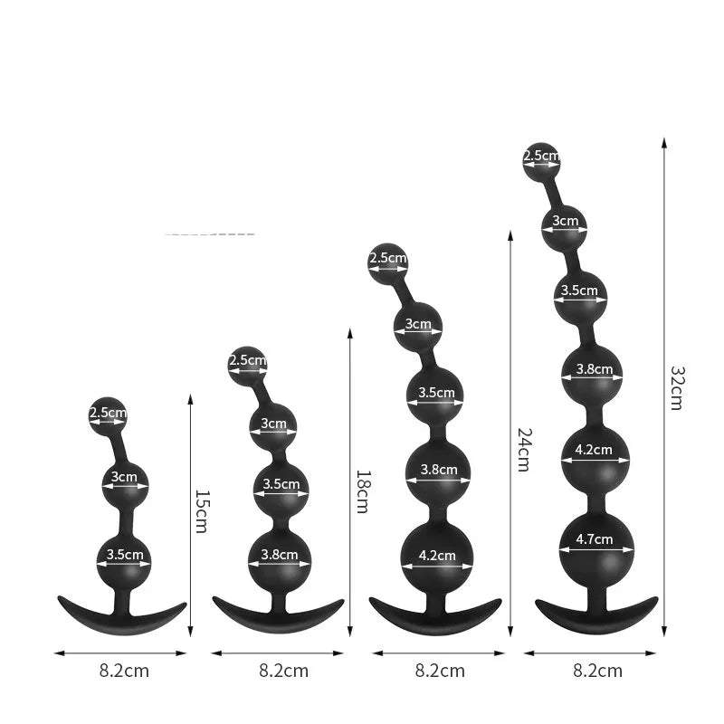 Chapelet Anal Silicone – Stimulation Prostate & Anus | 3 à 6 Billes | CE