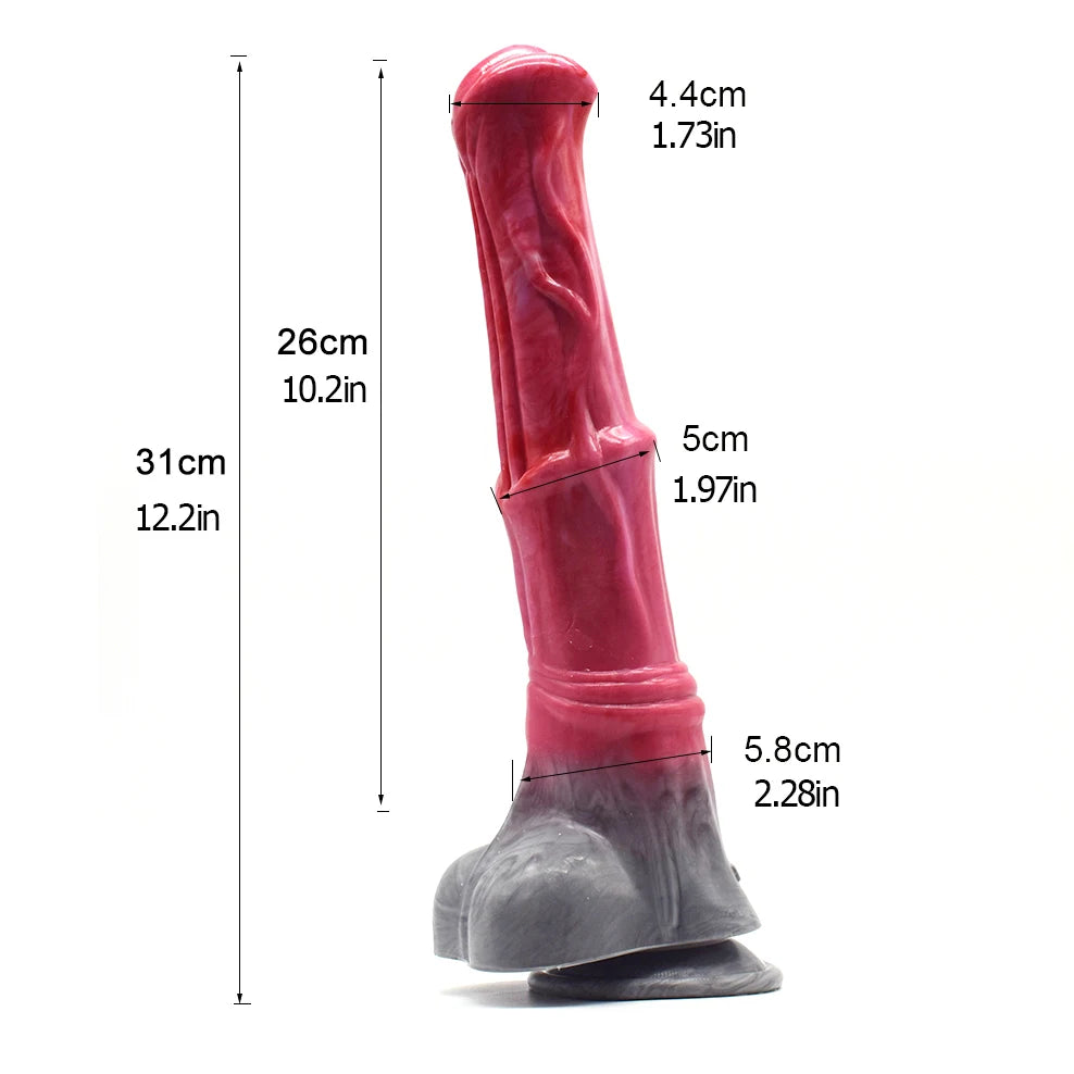 Gode Fantaisie Cheval Éjaculateur Ventouse – Silicone | Harnais en Option
