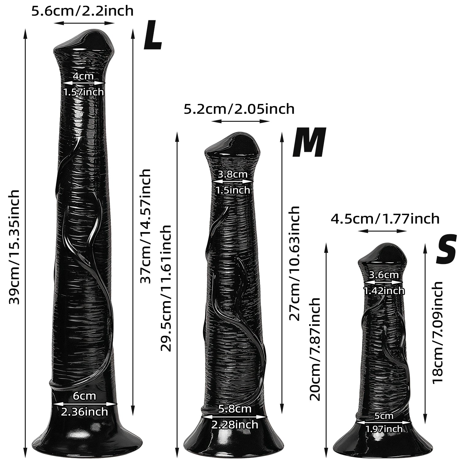 Gode Fantaisie Cheval & Monstre – PVC Souple | 2 Modèles, 3 Tailles