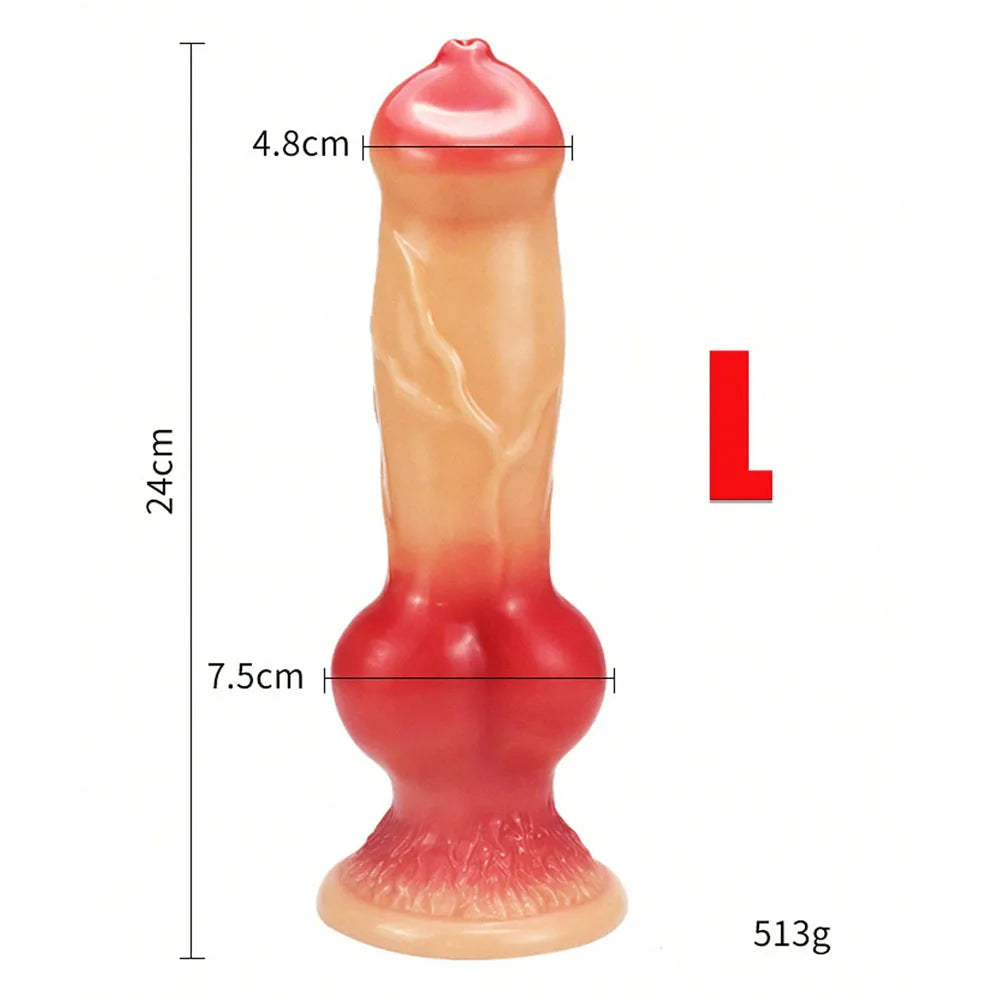 Gode Fantaisie Animal avec Ventouse QiiAii – PVC Souple | 3 Couleurs | 5 Tailles