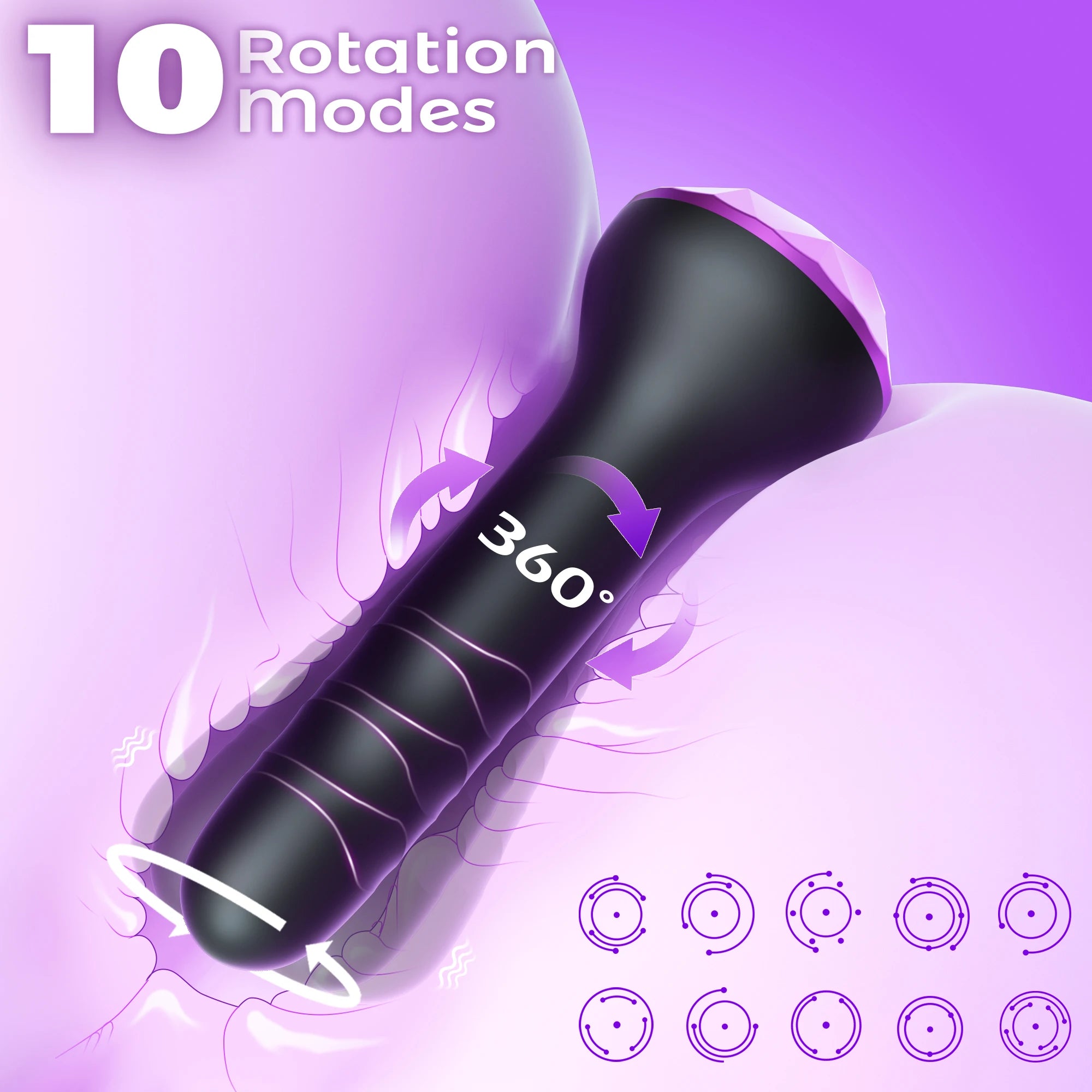 Plug Anal Vibrant & Rotatif – Masseur Prostate Double Moteur 10 Modes