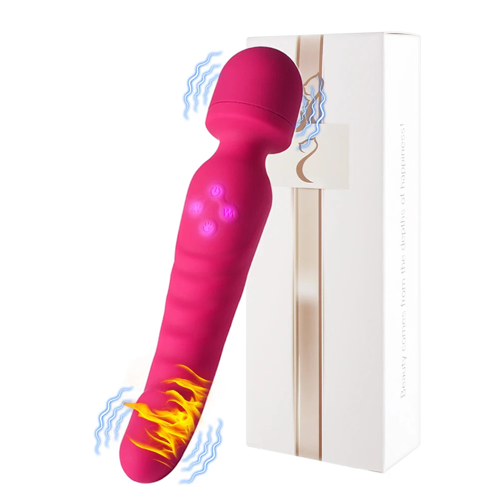 Vibromasseur Baguette Magique AV – Chauffant 40°C & Rotation 360° | 10 Modes