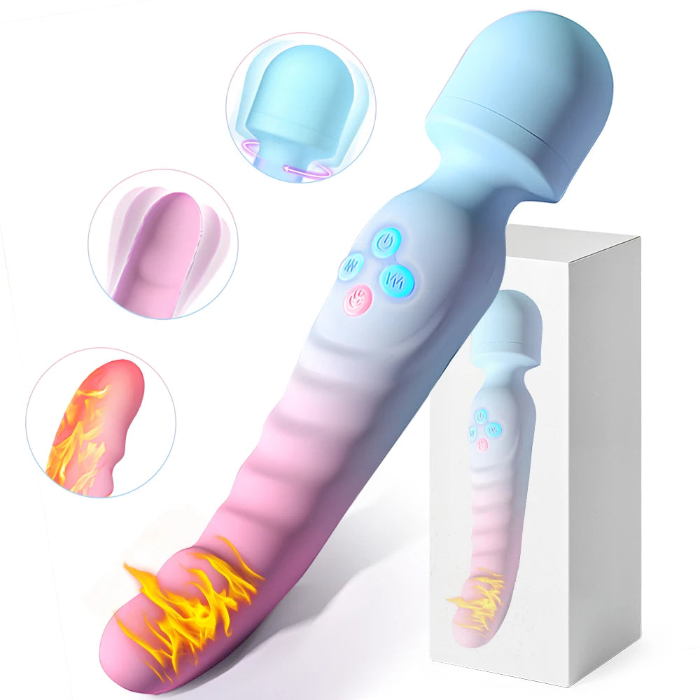 Vibromasseur Baguette Magique AV – Chauffant 40°C & Rotation 360° | 10 Modes