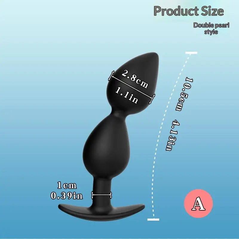 Plug Anal à Billes Métalliques & Corps Silicone – 2 ou 3 Billes | Port Long Durée | Unisexe