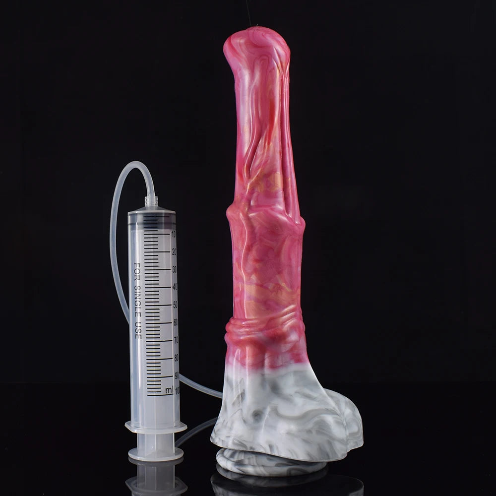 Gode Fantaisie Cheval Éjaculateur Ventouse – Silicone | Harnais en Option