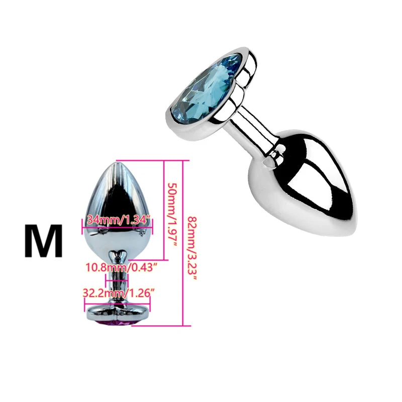 Plug Anal Métal Cœur – 6 Couleurs | 3 Tailles S/M/L | Acier Inoxydable | Unisexe