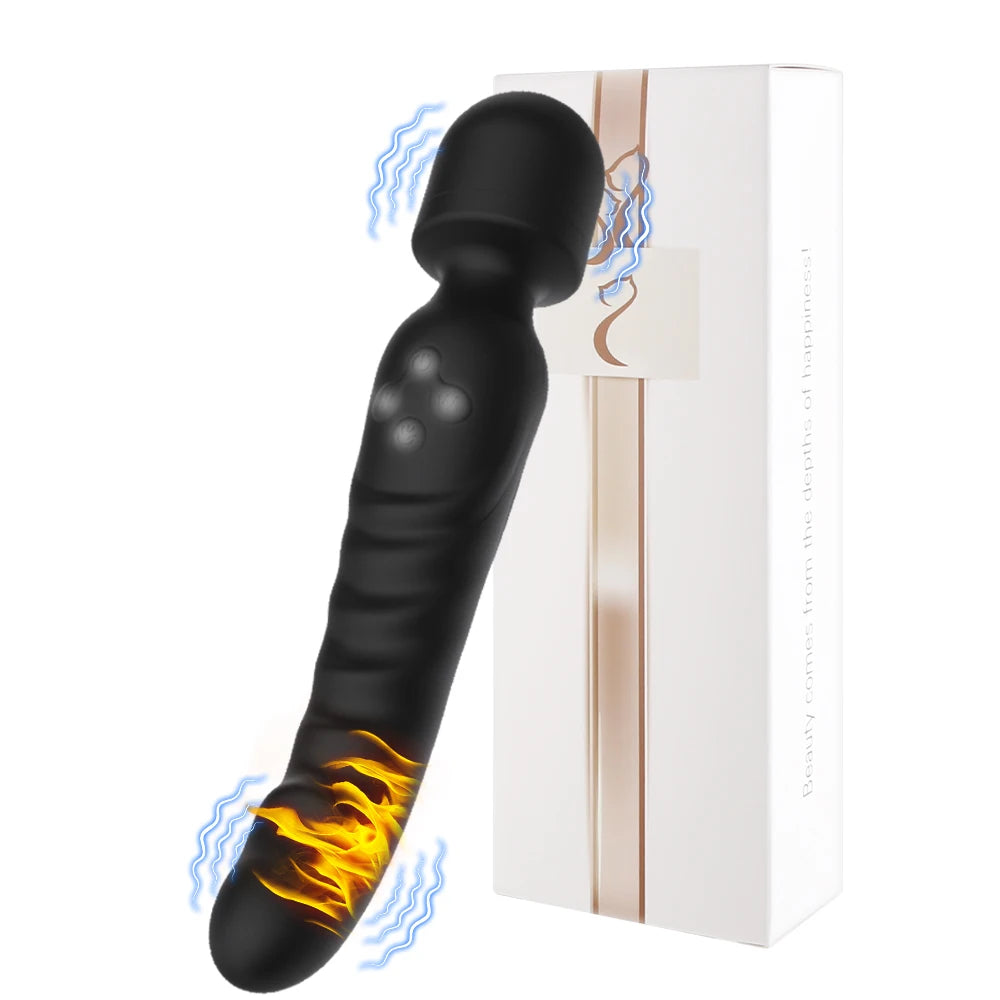 Vibromasseur Baguette Magique AV – Chauffant 40°C & Rotation 360° | 10 Modes