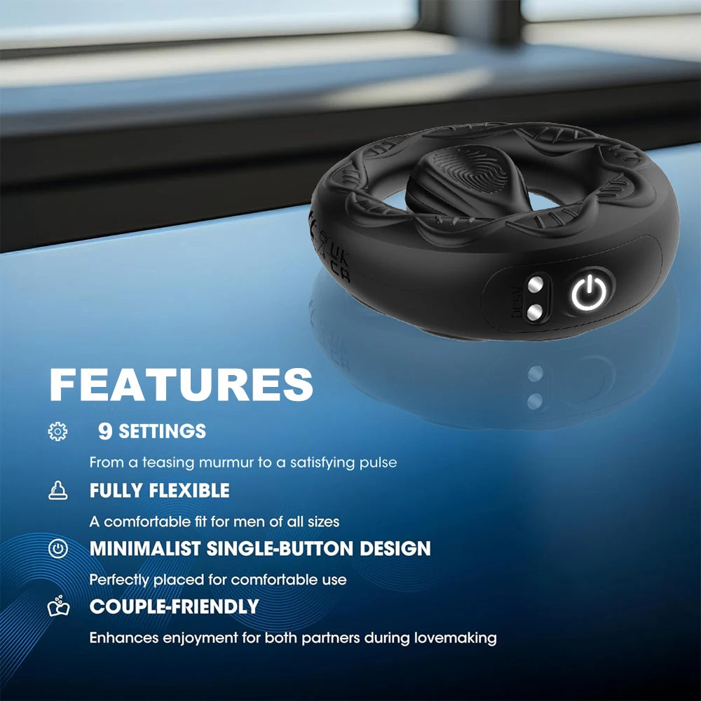 Anneau Pénien Vibrant Double Bingoxxo – APP Bluetooth | 9 Modes | Couple CE