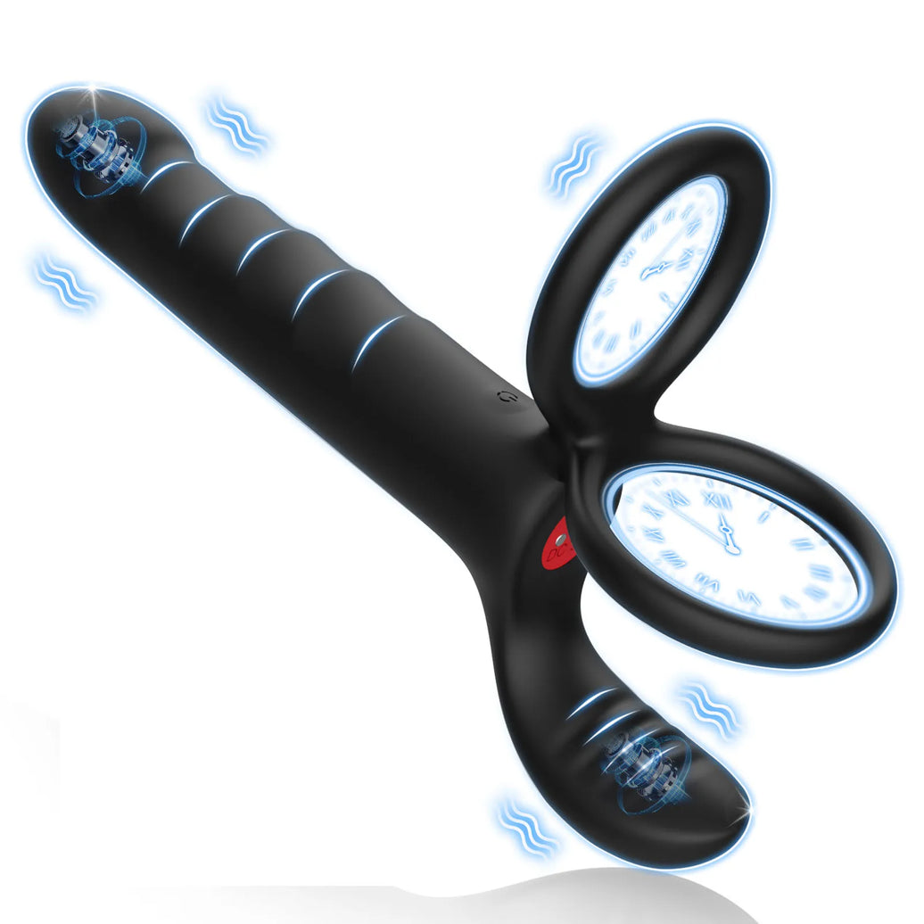 Kit 5-en-1 Double Pénétration – Anneau Vibrant, Gode & Plug Anal | Plaisir Ultime Couple