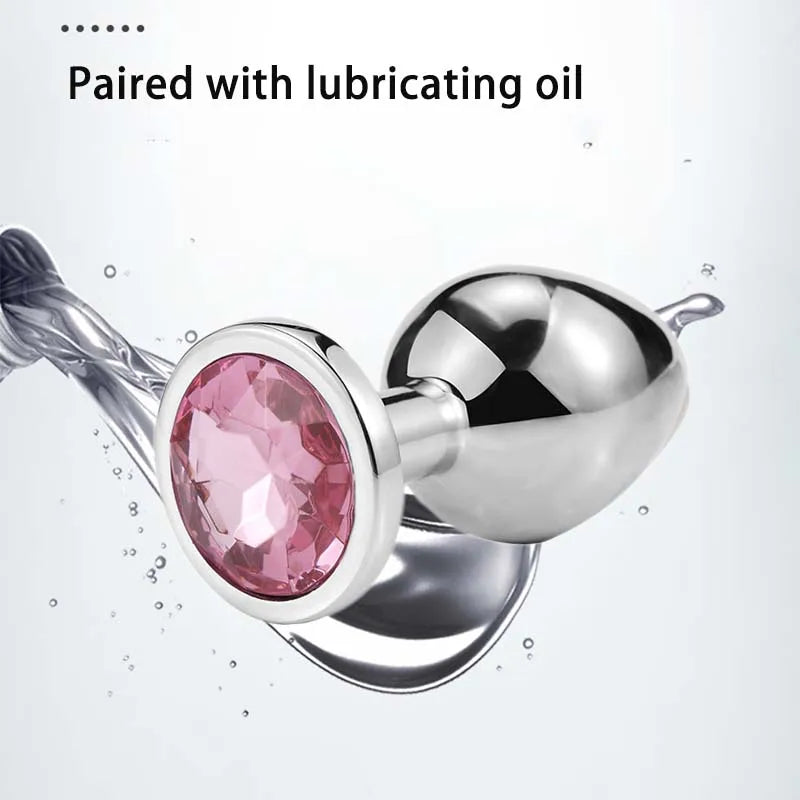 Plug Anal Métal Diamant – Bijou Intime Acier Inoxydable | 5 Tailles XXS à L