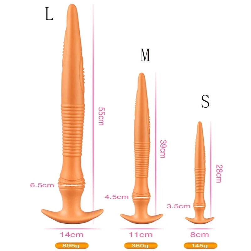 Long Plug Anal Silicone – 7 Designs | 4 Tailles S/M/L/XL | Massage Prostate | Unisexe