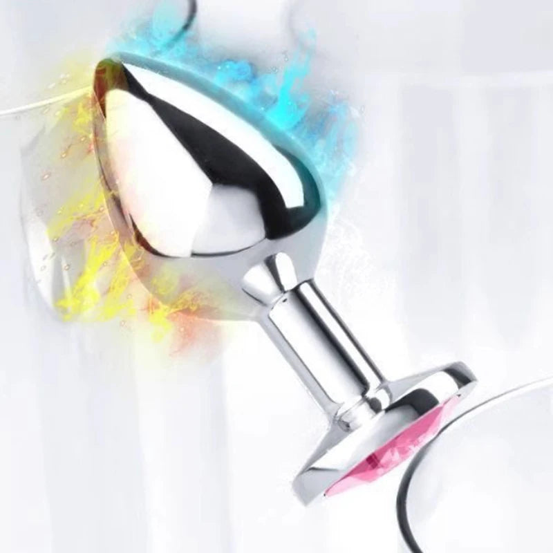 Plug Anal en Métal & Base Gemme – Bijou Intime Rafiné & Sensations Thériques