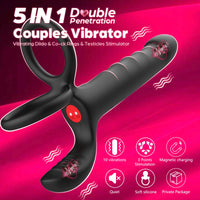 Kit 5-en-1 Double Pénétration – Anneau Vibrant, Gode & Plug Anal | Plaisir Ultime Couple