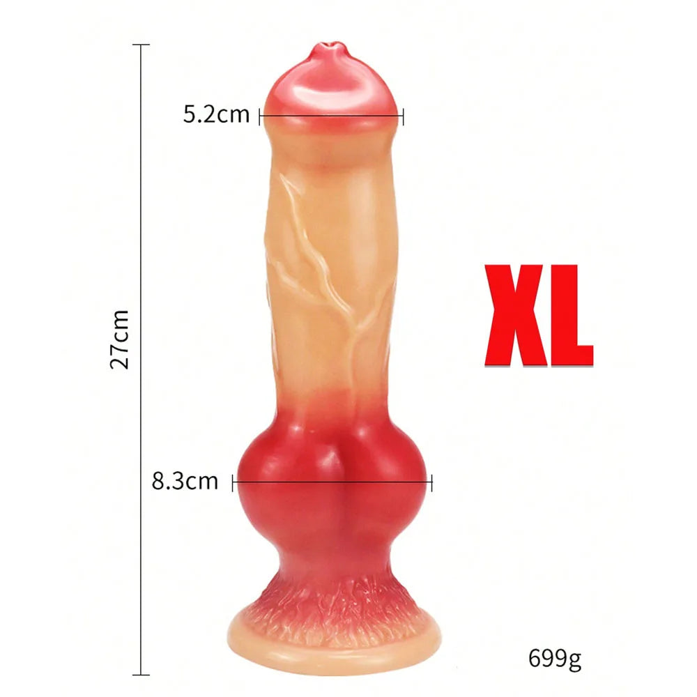 Gode Fantaisie Animal avec Ventouse QiiAii – PVC Souple | 3 Couleurs | 5 Tailles
