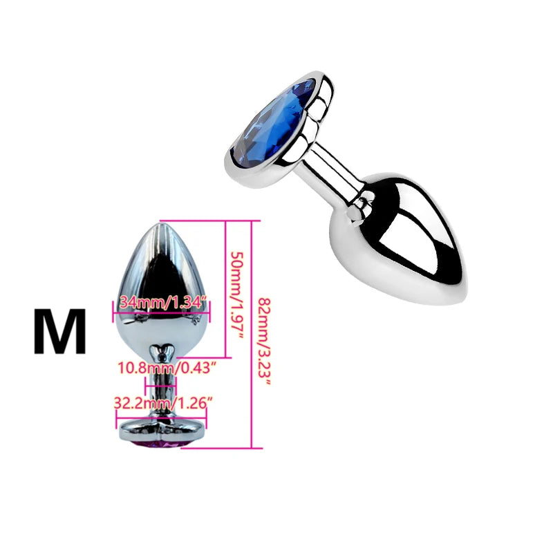 Plug Anal Métal Cœur – 6 Couleurs | 3 Tailles S/M/L | Acier Inoxydable | Unisexe