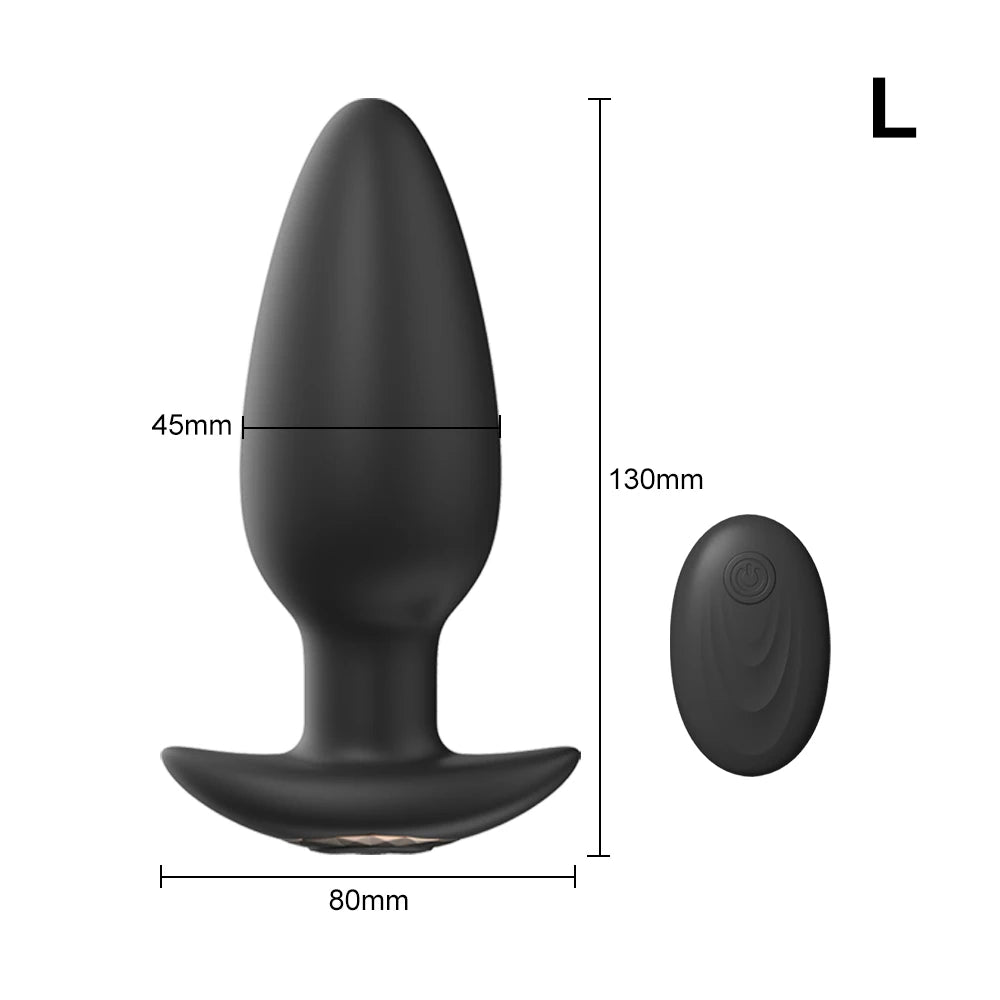 Plug Anal Vibrant Télécommandé Sans Fil – Silicone | 3 Tailles | Prostate & Clitoris