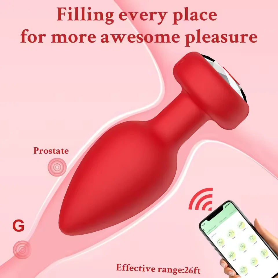 Plug Anal Vibrant Connecté Bluetooth – Contrôle APP à Distance | Silicone | 4 Couleurs