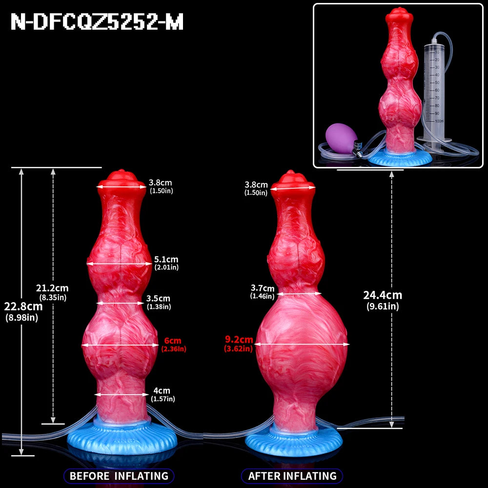Gode Éjaculateur Gonflable Double Nœud – Plug Anal Gicleur | Unisexe | Tailles S & M