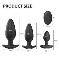 Plug Anal Vibrant Télécommandé Sans Fil – Silicone | 3 Tailles | Prostate & Clitoris