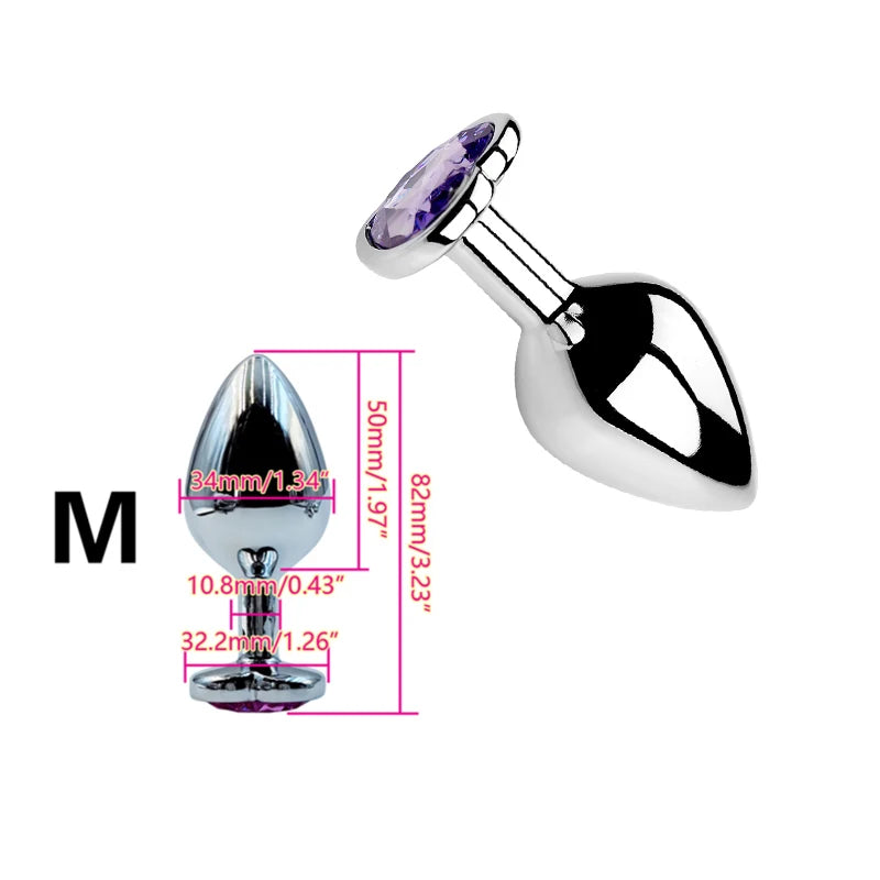 Plug Anal Métal Cœur – 6 Couleurs | 3 Tailles S/M/L | Acier Inoxydable | Unisexe