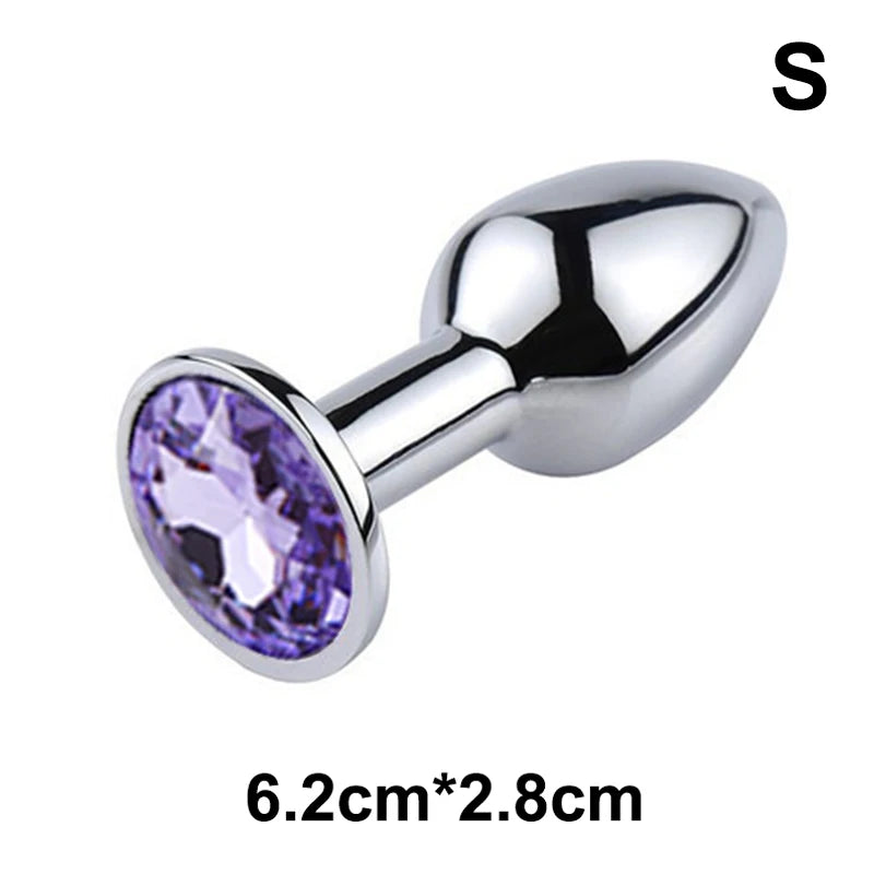 Plug Anal en Métal & Base Gemme – Bijou Intime Rafiné & Sensations Thériques