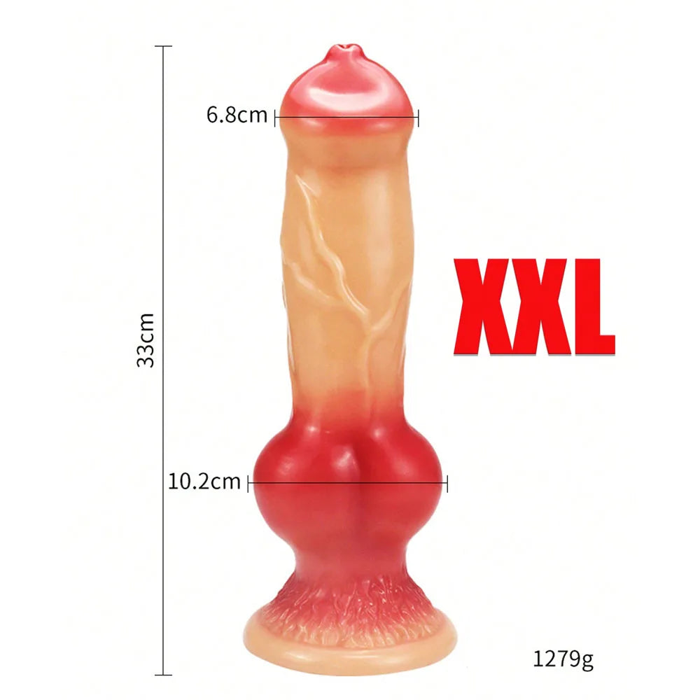 Gode Fantaisie Animal avec Ventouse QiiAii – PVC Souple | 3 Couleurs | 5 Tailles