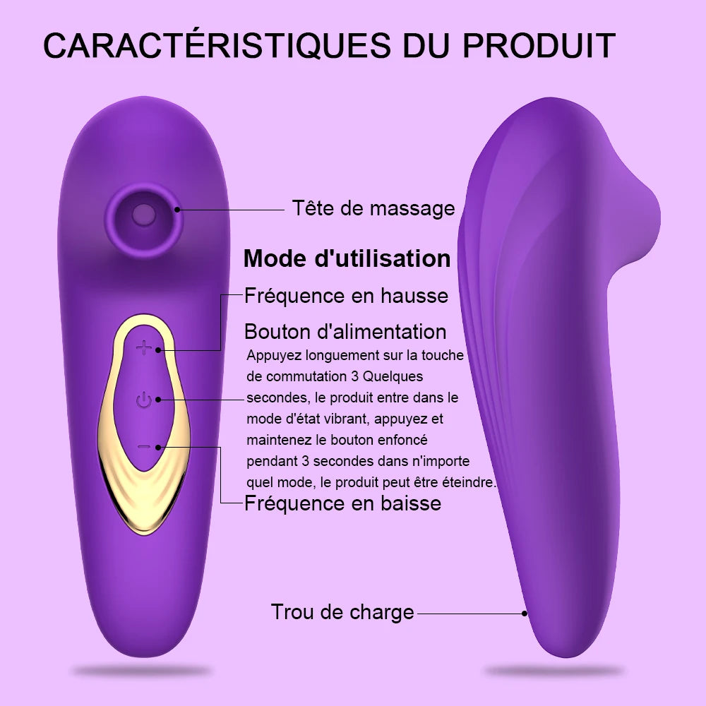 Stimulateur Clitoridien Aspirant & Vibrant – 5 Modes | Orgasme Sans Contact Garanti
