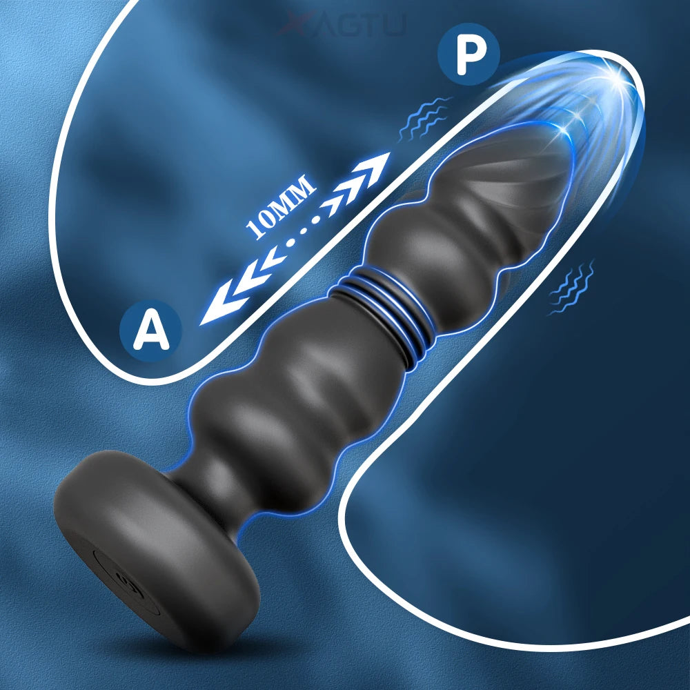Plug Anal Vibrant Va-et-Vient Xbonp – Silicone | Massage Prostatique | APP ou Télécommande