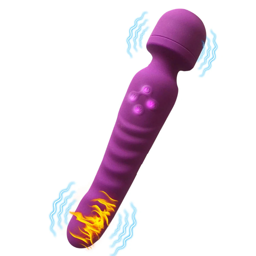 Vibromasseur Baguette Magique AV – Chauffant 40°C & Rotation 360° | 10 Modes