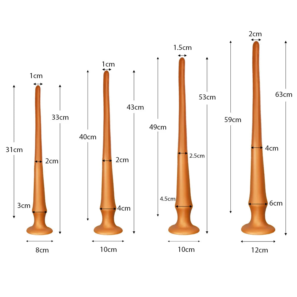 Long Plug Anal Silicone – 7 Designs | 4 Tailles S/M/L/XL | Massage Prostate | Unisexe