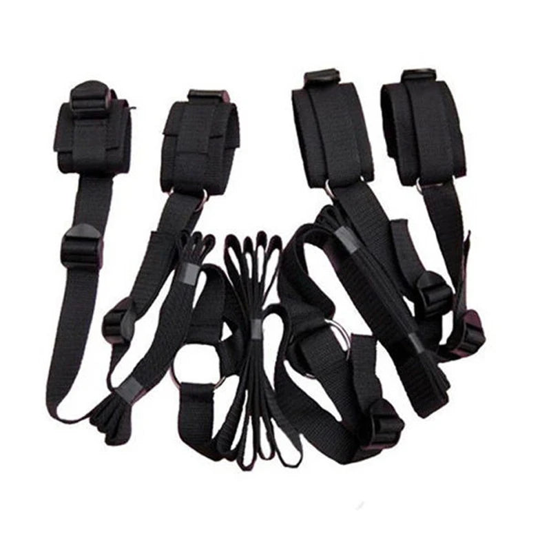 Kit Bondage BDSM Menottes Poignets & Chevilles – Nylon Ajustable