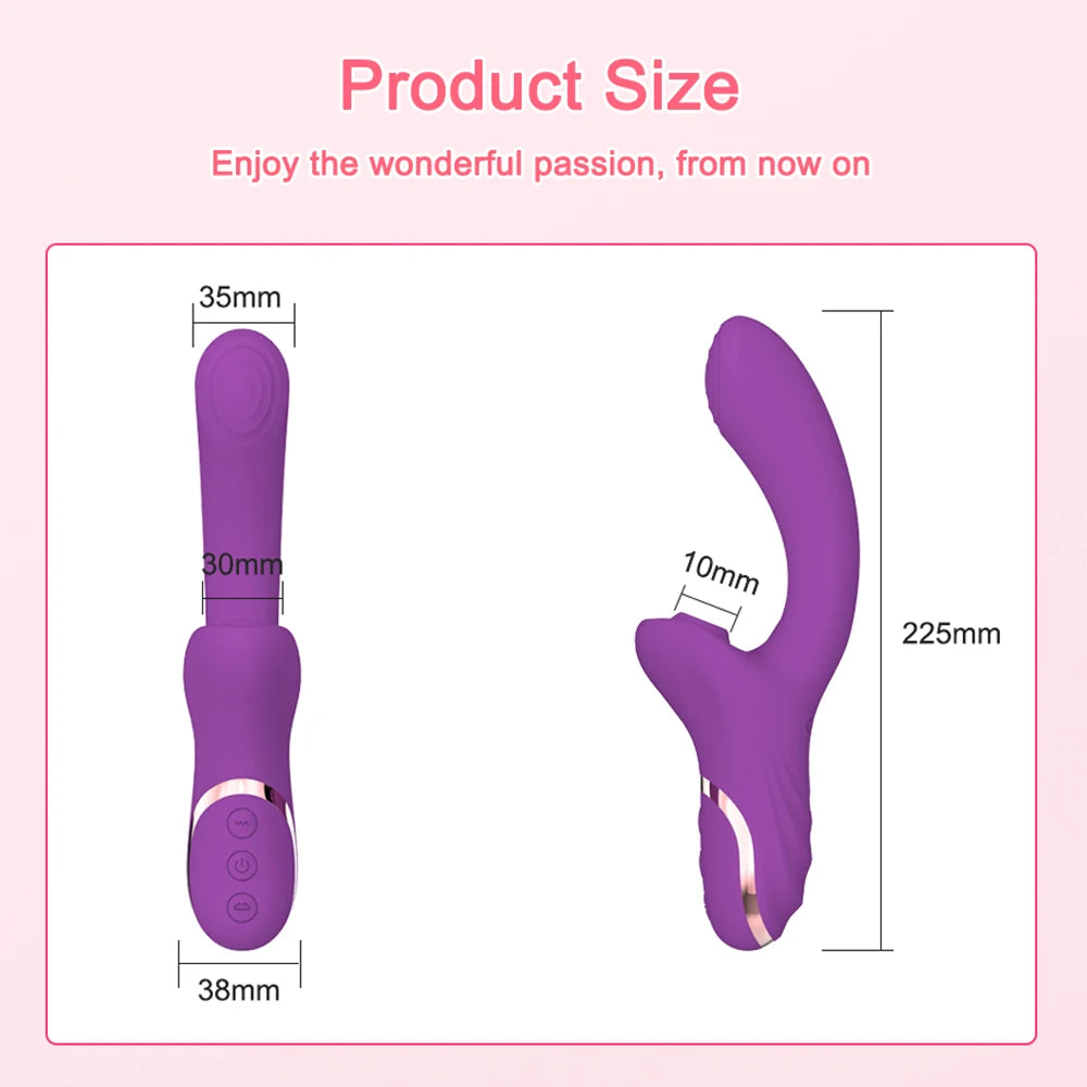 Vibromasseur Clitoridien 2-en-1 – Aspiration & Vibration, Double Orgasme Garanti