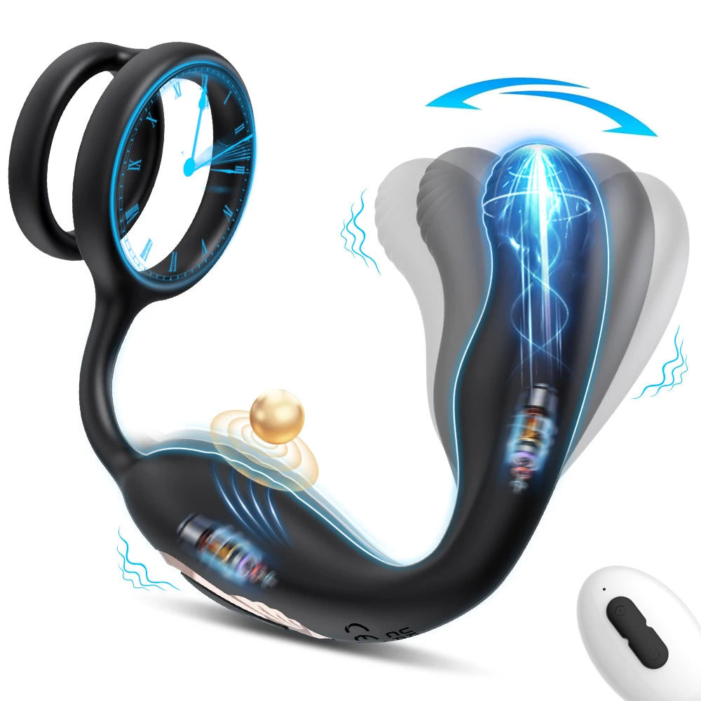 Vibromasseur Anal avec Anneau Pénien – Silicone | Télécommande | Double Stimulation