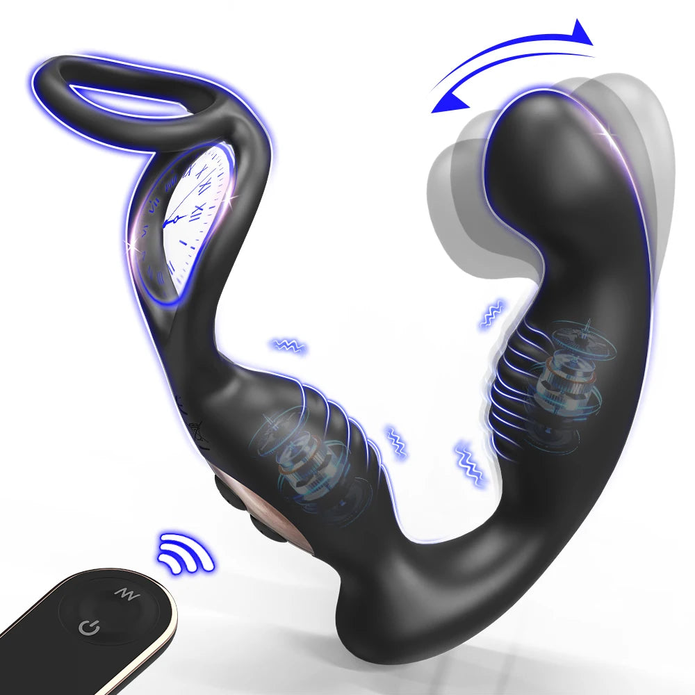 Vibromasseur Anal avec Anneau Pénien – Silicone | Télécommande | Double Stimulation