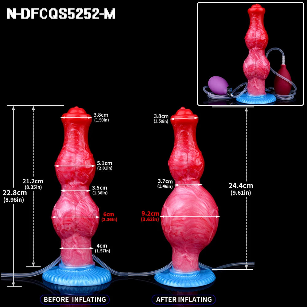 Gode Éjaculateur Gonflable Double Nœud – Plug Anal Gicleur | Unisexe | Tailles S & M