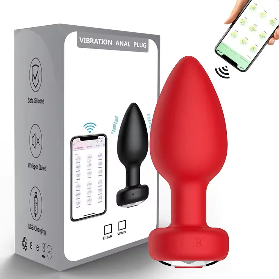 Plug Anal Vibrant Connecté Bluetooth – Contrôle APP à Distance | Silicone | 4 Couleurs