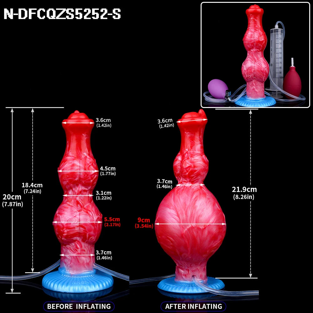 Gode Éjaculateur Gonflable Double Nœud – Plug Anal Gicleur | Unisexe | Tailles S & M
