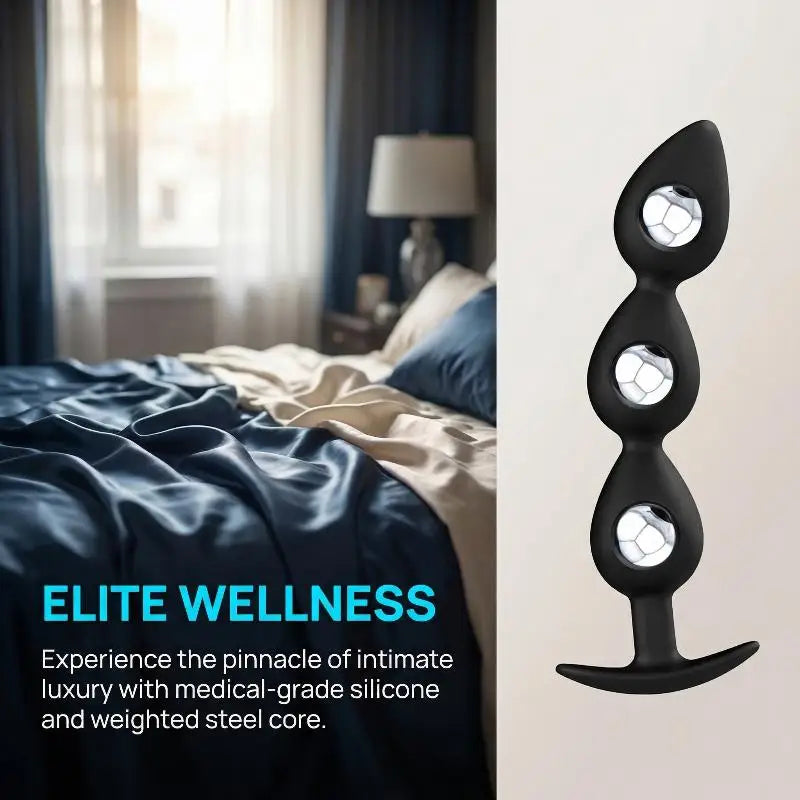 Plug Anal à Billes Métalliques & Corps Silicone – 2 ou 3 Billes | Port Long Durée | Unisexe