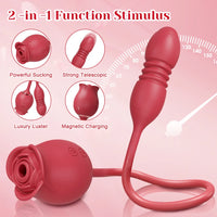 Rose Succion 3-en-1 – Langue Léchante, Poussée & Point G | Stimulateur Féminin